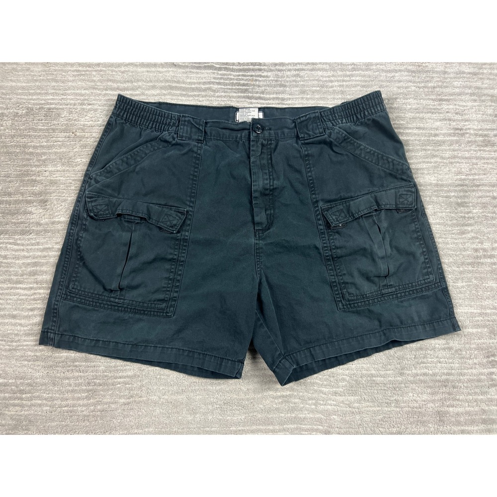 Talos Cargo Shorts Mens 40 Black Cotton Utility Outdoor Elastic Waist 6 Pocket